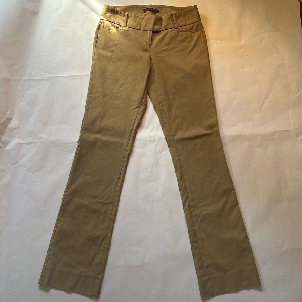 The Limited Exact Stretch Bootcut Khaki Pants Pockets Work Slimming 6 Long EUC - Picture 2 of 13